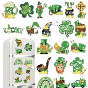 St. Patrick's Day Magnetic Decorations Set - Green and Gold